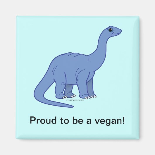 Vegan Dinosaur Magneet (Voorkant)