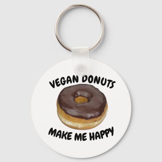 VEGAN DONUT MAKE ME HAPPY SLEUTELHANGER (Voorkant)
