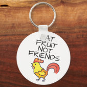Vegan eet fruit niet bevriend met schattige gele h sleutelhanger (Voorkant)