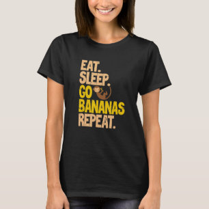 Vegan Eet Slaap Ga Bananen Herhaal Vegetarisch Veg T-shirt