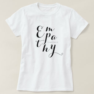 Vegan EMPATHY Modern Script Minimal Typografie T-S T-shirt