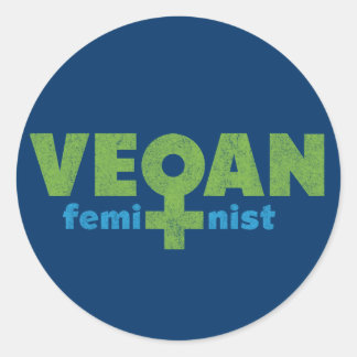 Vegan Feminist Ronde Sticker