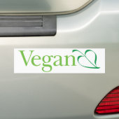 Vegan (feuille) : Sticker pare-chocs (En voiture)