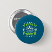 Vegan Fitness Workout I'm Vegan Wer  Ronde Button 5,7 Cm (Voorkant /achterkant)