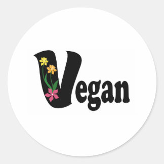 Vegan Flower Ronde Sticker