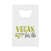 Vegan for Life Kredietkaart Flessenopener (Voorkant)