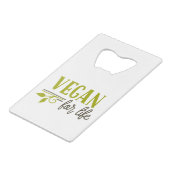 Vegan for Life Kredietkaart Flessenopener (Voorkant Gekanteld)