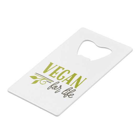 Vegan for Life Kredietkaart Flessenopener (Voorkant Gekanteld)