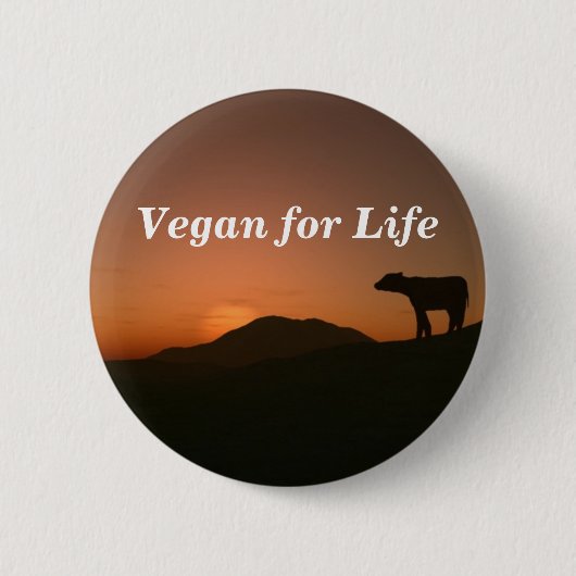 Vegan for Life Ronde Button 5,7 Cm (Voorkant)
