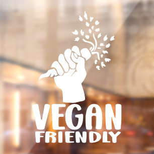 Vegan Friendly, Plant Powered, Raamsticker