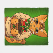Vegan Gardener Cat Fleece Deken (Voorkant (Horizontaal))