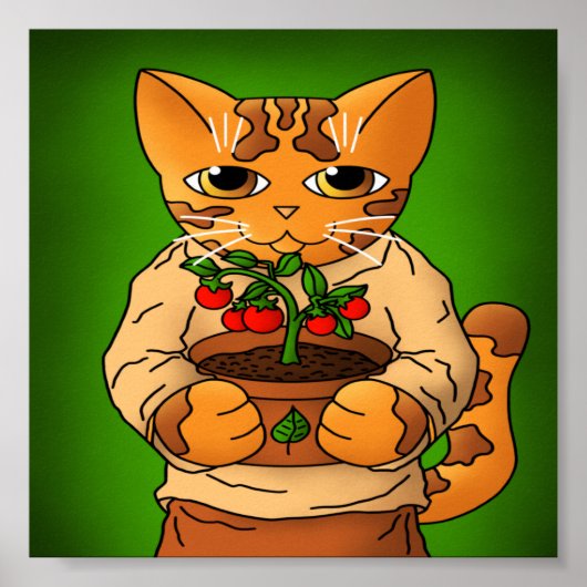 Vegan Gardener Cat Poster (Voorkant)