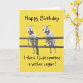 Vegan Goats Birthday Kaart (Gele Bloem)