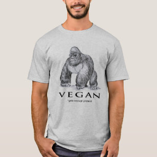 Vegan gorilla krijgt genoeg eiwitgrappig t-shirt