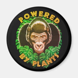 Vegan Gorilla met Planten Quote Magneet