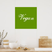 Vegan. Green. Slogan. Custom Poster (Keuken)