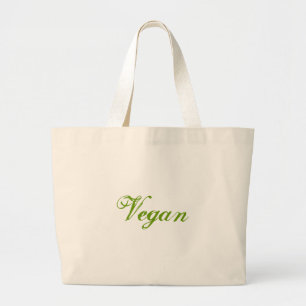 Vegan. Groen. Slogan. Personaliseer Grote Tote Bag