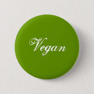 Vegan. Groen. Slogan. Personaliseer Ronde Button 5,7 Cm