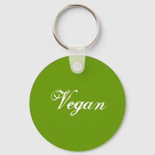 Vegan. Groen. Slogan. Personaliseer Sleutelhanger