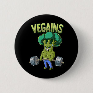 Vegan Gym Bodybuilding Vegains Ronde Button 5,7 Cm