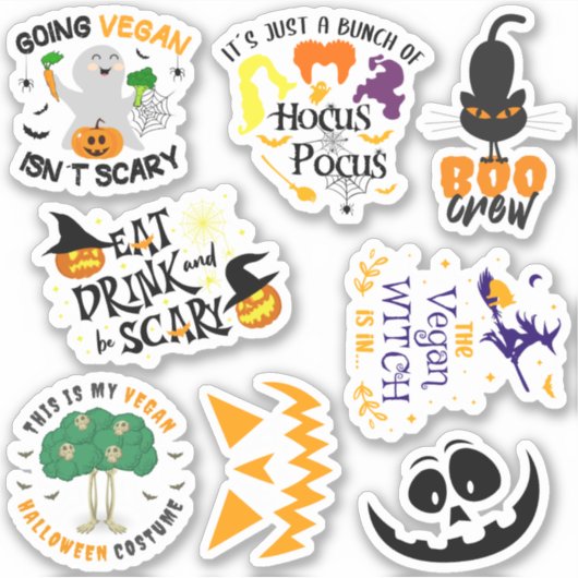 Vegan Halloween Sticker (Voorkant)
