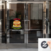 Vegan Hamburger Custom Window Cling Raamsticker (Kantoordeur)