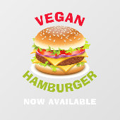 Vegan Hamburger Custom Window Cling Raamsticker (Vel)