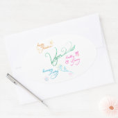 Vegan & happy lifestyle ovale sticker (Envelop)