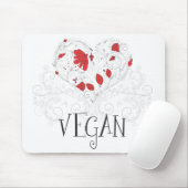 Vegan - hart muismat (Met muis)