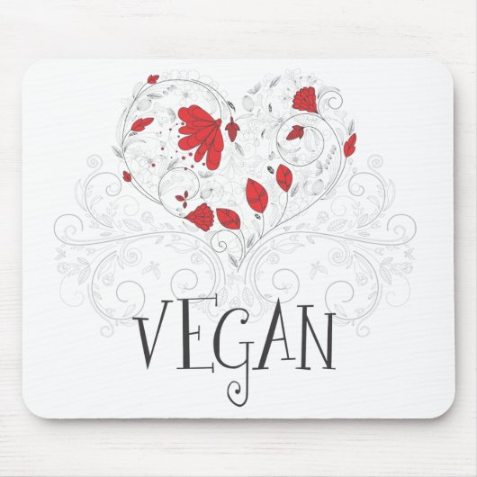 Vegan - hart muismat (Voorkant)