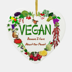 Vegan Heart Keramisch Ornament