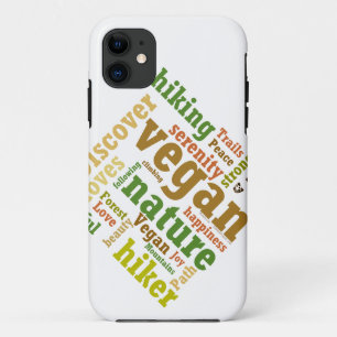 Vegan Hiker Hiking Word Cloud iPhone 11 Hoesje