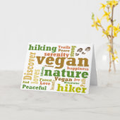 Vegan Hiker Hiking Word Cloud Kaart (Gele Bloem)