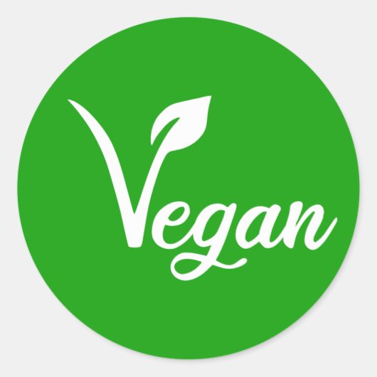 Vegan Identification Label, Ronde Sticker (Voorkant)