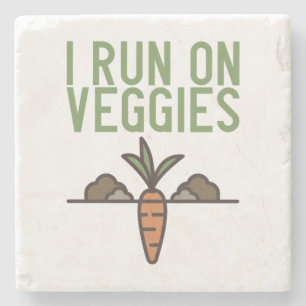 Vegan - Ik loop op Veggies Stenen Onderzetter