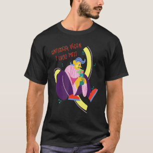 Vegan Ik Vermijd Ontmoet Grappig Antisociaal T-shirt