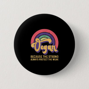 Vegan Inspirerend Retro  Werelddag Vegani Ronde Button 5,7 Cm