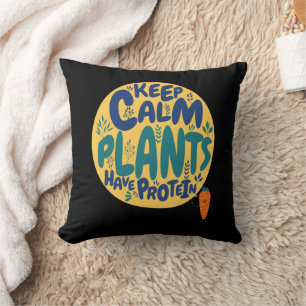 Vegan Keep Calm Planten Hebben Eiwitten Vegetarisc Kussen