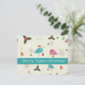 Vegan Kerstcadets Feestdagenkaart (Staand voorkant)