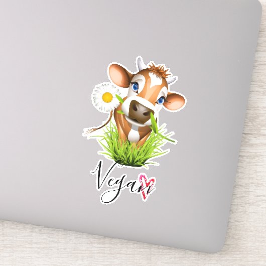 Vegan Koe Dierenvriend Sticker (Detail)