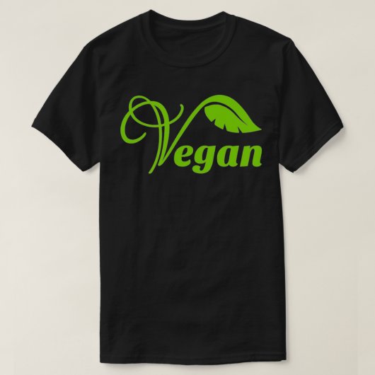 Vegan Leaf Logo Symbool T-shirt (Design voorkant)