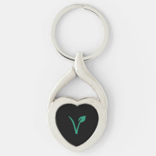 Vegan leaf-symbool sleutelhanger