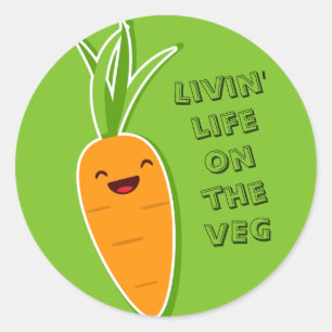 Vegan life op veg ronde sticker