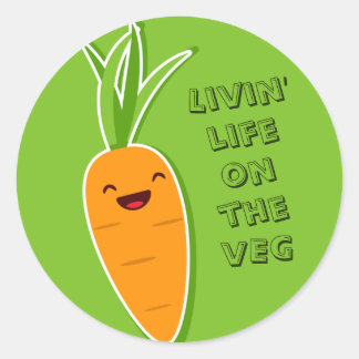 Vegan life op veg ronde sticker