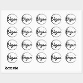 Vegan Logo Classic Round Sticker (Vel)