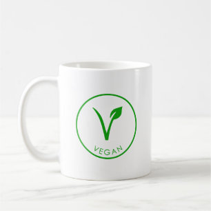Vegan Logo Groen veganistisch etiket veganisti Koffiemok
