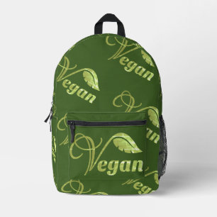 Vegan Logo Leaf Bedrukte Rugzak
