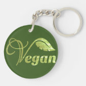 Vegan Logo Leaf Sleutelhanger (Achterkant)