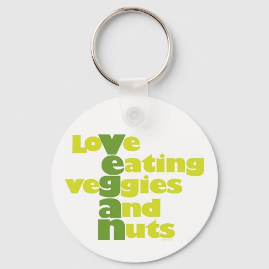 Vegan..loVe Eating veGgiies and Nuts Sleutelhanger (Voorkant)