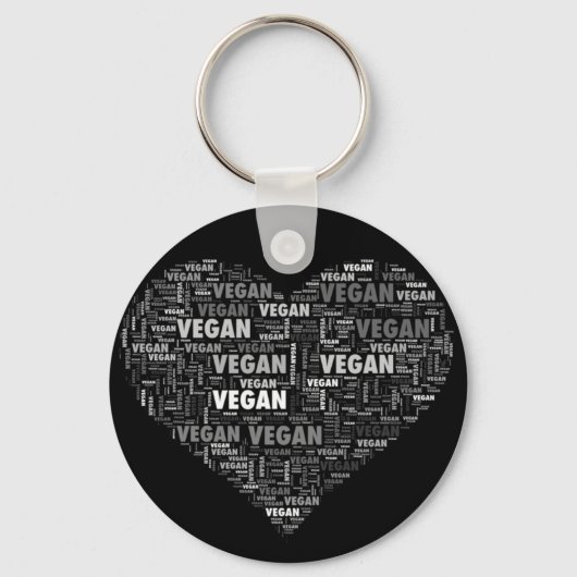 Vegan love hartdesign sleutelhanger (Voorkant)